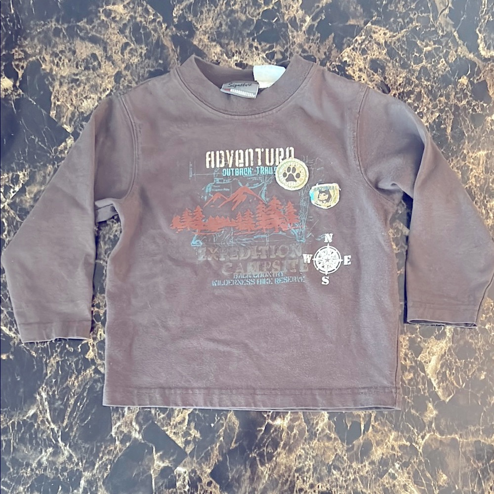 Signature Adventure Brown Long Sleeve Tee